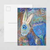 青うさぎ ポストカード (正面/裏面)