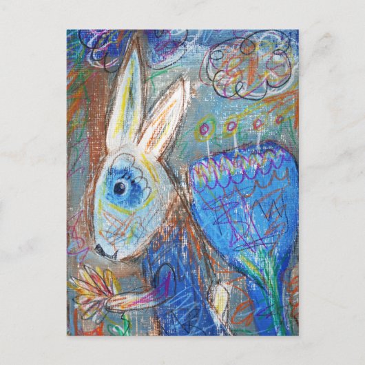 青うさぎ ポストカード (正面)