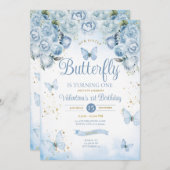 青うちの小さな蝶は一つの金ゴールドを回している 招待状 (正面/裏面)
