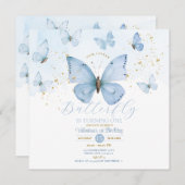 青うちの小さな蝶は一つの金ゴールドを回している 招待状 (正面/裏面)