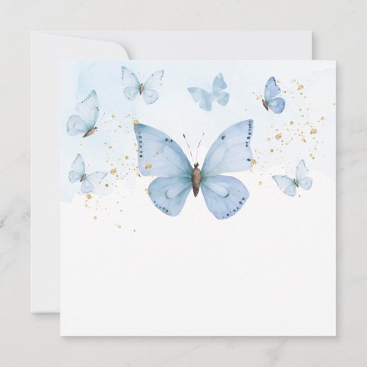 青うちの小さな蝶は一つの金ゴールドを回している 招待状 (裏面)