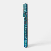 青おばあちゃんの四角いパターン iPhone 16ケース (左側面)