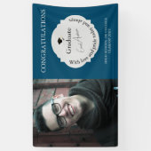 青おめでとうございます大学院写真卒業 横断幕 (縦)