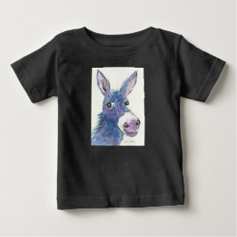 青おもしろいいロバ ベビーTシャツ