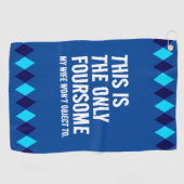 青おもしろいこれアーガイルが4人の唯一の… ゴルフタオル (横)