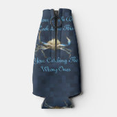 青おもしろいでカニのロゴを引く ボトルクーラー (裏面)