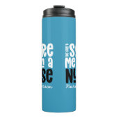 青おもしろいナース感謝していタイポグラフィモダンガーリー タンブラー (正面)