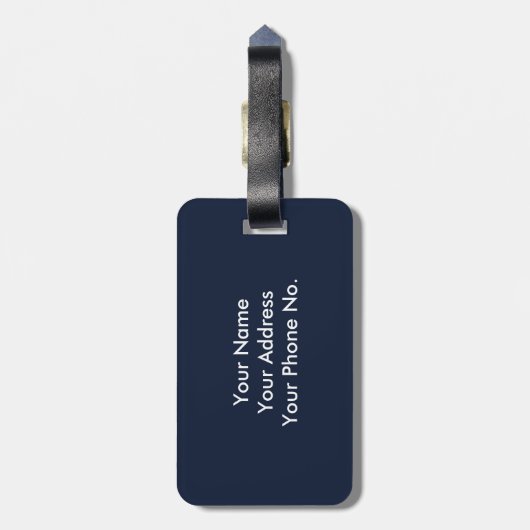 青おもしろいモダン白お前じゃない ラゲッジタグ (裏面縦)