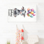 青おもしろい牛の旗 横断幕 (インサイチュ)