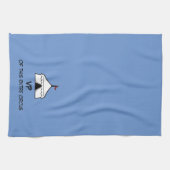 青おもしろい白サーカステント引用文 キッチンタオル (横)