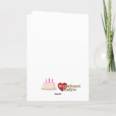 青おもしろい空飛んでいるの誕生日 カード (裏面)