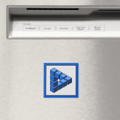 青おもしろい色の黒いグレー不可能な三角形ブロック マグネット (インサイチュ (食洗機))