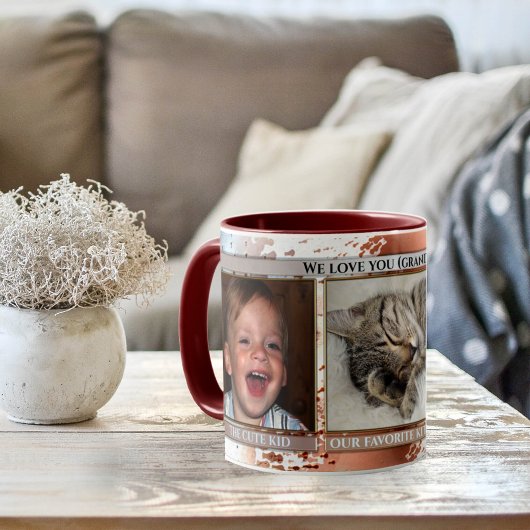 青おもしろい芸術的茶色かわいい写真マグカップ マグカップ