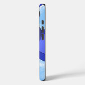 青おもしろい鳥風刺画 Case-Mate iPhoneケース (裏面 / 左)