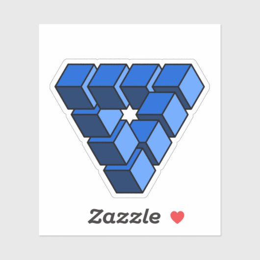 青おもしろい黒おもちゃブロック三角形アート シール (シート)