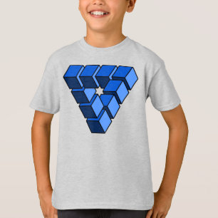 青おもしろい黒おもちゃブロック三角形ベクトルアート Tシャツ