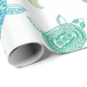 青およびアオウミガメ ラッピングペーパー (ロールコーナー)