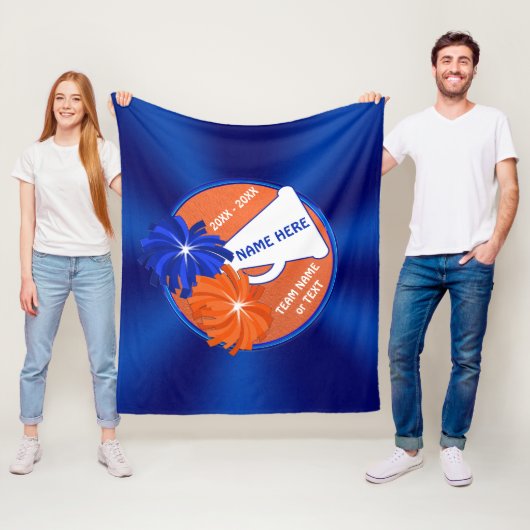 青およびオレンジチアリーダーのブランケット フリースブランケット (インサイチュ)