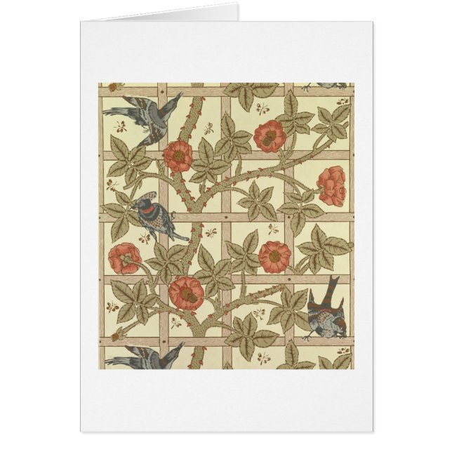 青およびオレンジ格子垣の壁紙のデザイン1864年 (正面)