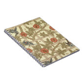 青およびオレンジ格子垣の壁紙のデザイン1864年 ノートブック (右側)