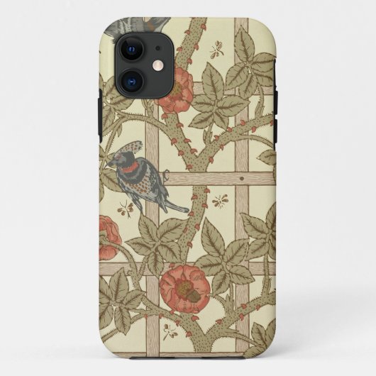 青およびオレンジ格子垣の壁紙のデザイン1864年 Case-Mate iPhoneケース (裏面)
