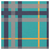 青およびオレンジ格子縞の生地 ファブリック (クローズアップ)