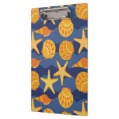 青およびオレンジ貝殻パターン クリップボード (左)