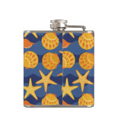 青およびオレンジ貝殻パターン フラスク (裏面)