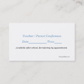 青およびタンの水玉模様の先生の名刺 名刺 (裏面)