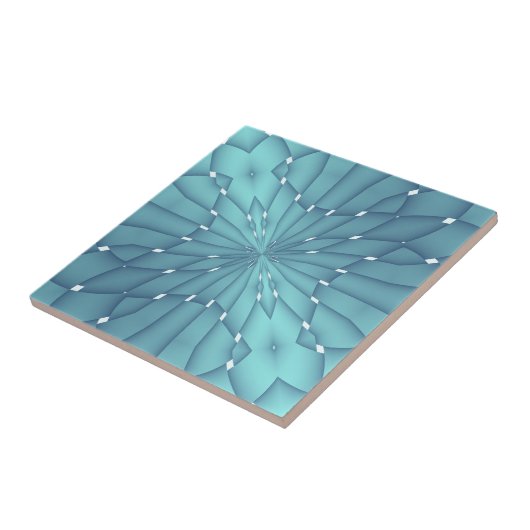 青およびターコイズの金属星 タイル (側面)