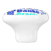 青およびターコイズは単語の雲感謝していしています セラミックノブ (側面)