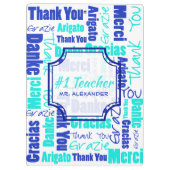 青およびターコイズは""単語の雲のテンプレート感謝していしています クリップボード (裏面)