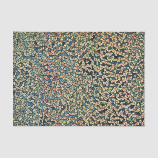 青およびピンクのステンドグラスのスタイルのモザイク芸術 薄葉紙 (正面)