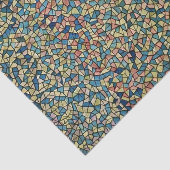 青およびピンクのステンドグラスのスタイルのモザイク芸術 薄葉紙 (詳細)