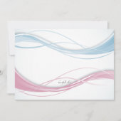 青およびピンクの波の写真の招待状 招待状 (裏面)