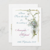 青およびピンクは私をnots忘れます 案内ポストカード (正面/裏面)