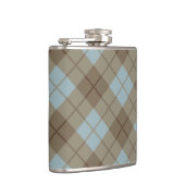 青およびブラウンのバイアス格子縞 フラスク (右)