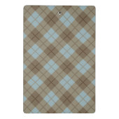 青およびブラウンのバイアス格子縞 ミニクリップボード (裏面)