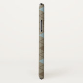 青およびブラウンのバイアス格子縞 Case-Mate iPhoneケース (裏面/右)