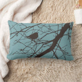 青およびブラウンの冬のアメリカムシクイの装飾用クッション ランバークッション (ブランケット)