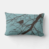 青およびブラウンの冬のアメリカムシクイの装飾用クッション ランバークッション (裏面)