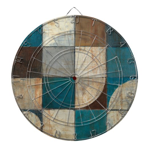 青およびブラウンの抽象芸術 ダーツボード (正面)