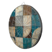 青およびブラウンの抽象芸術 ダーツボード (正面右)