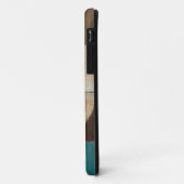 青およびブラウンの抽象芸術 Case-Mate iPhoneケース (裏面/左)