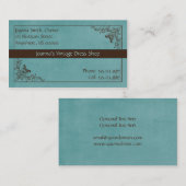 青およびブラウンの渦巻のヴィンテージの名刺 名刺 (正面/裏面)