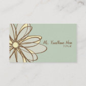 青およびブラウンの花の名刺 名刺 (裏面)