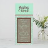 青およびブラウン-ベビーシャワーの招待状 招待状 (スタンド正面)