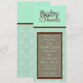 青およびブラウン-ベビーシャワーの招待状 招待状 (正面/裏面)