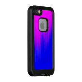 青およびマゼンタの縞パターン箱 LifeProof iPhoneケース (裏面/右)