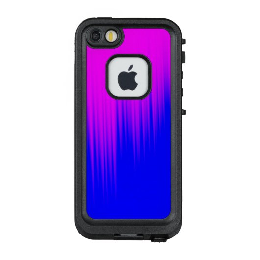 青およびマゼンタの縞パターン箱 LifeProof iPhoneケース (裏面)